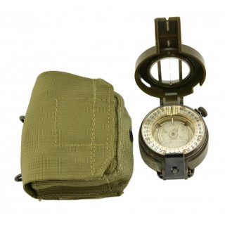 Vintage Israeli IDF Military Compass with Service Pouch