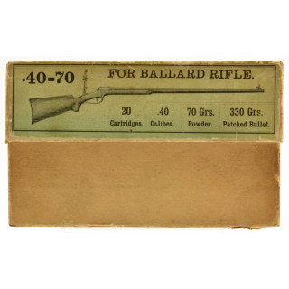 Rare 1890's Picture Box Winchester 40-70 Ballard Rifle Ammo Full Paper