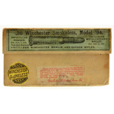 Circa 1900 Winchester 30-30 Ammo Box .30 Win Smokeless Model 94