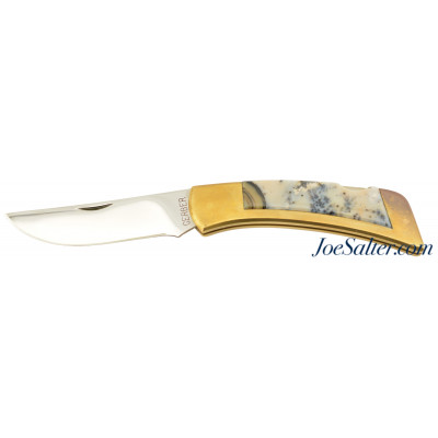 Gerber Folding Sportsman Knife Large Genuine Agate Stone USA