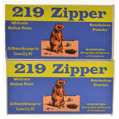 Old Western Scrounger 219 Zipper Ammo 46 Grain Hollow Point 40 Rounds