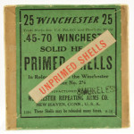 Vintage Winchester .45-70 Solid Head OverLabel Unprimed Shells 25 Case