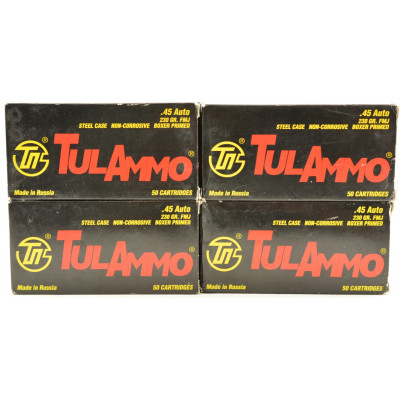 TulAmmo .45 Auto 230gr FMJ Steel Case Ammo 100 Rnds