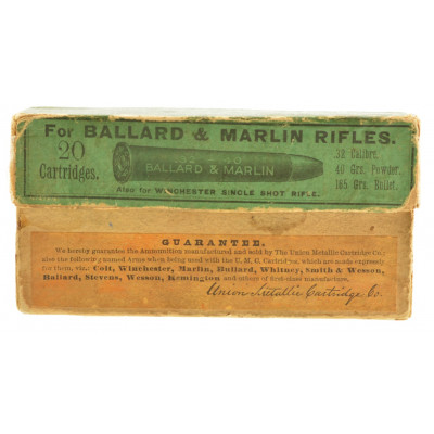 Scarce U.M.C. Black Powder 32-40 Ballard & Marlin Ammo Full Box 