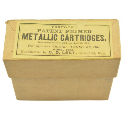 Scarce Full Box 50-100 Ammo C.D. Leet Model 1865 Spencer Carbine 42 Rds