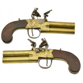 Beautiful Pair of Tap-Action Flintlock Pistols by Lacy of London
