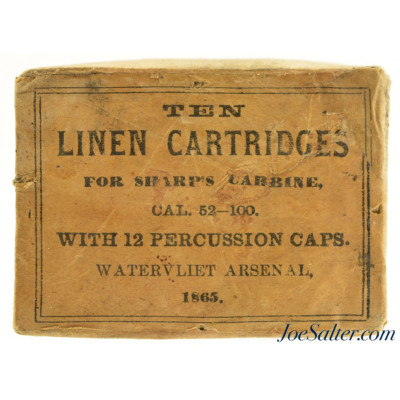 Sealed! 52 Cal Packet Linen Cartridges For Sharps Carbine Watervliet Arsenal