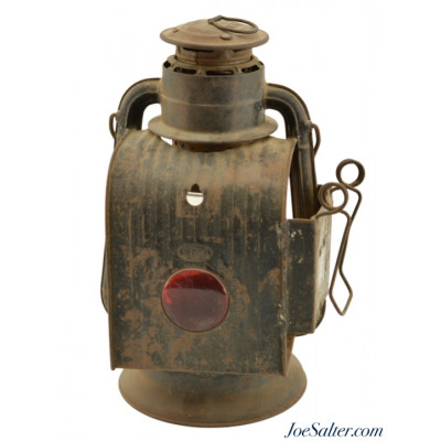 Antique Dietz Roadster Wagon Lantern Red Lens Little Wizard Lamp
