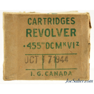 WW2 Canadian Mk VI .455 Webley Revolver Ammo 1944