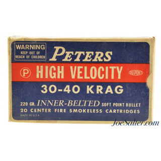  Peters High Velocity 30-40 Krag Ammo Full Box 220 Grain Inner-Belted SP