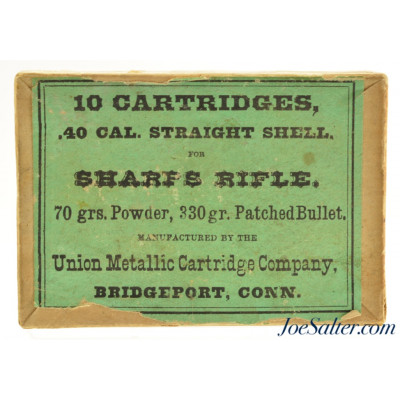 Union Metallic Cartridge Co. 40-70-330 Sharps Straight Ammo Patched Full Box 