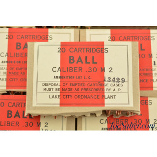 WWII 1943 Ball Caliber .30 M 2 Ammunition Lot L. C. 13429 11 Boxes