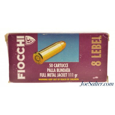 Fiocchi 8mm Lebel Revolver 111gr FMJ Ammo 50 rounds