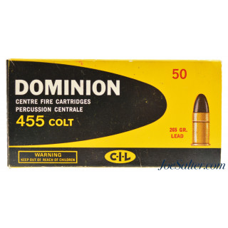  Excellent Collector Box Dominion 455 Colt Ammunition 265 Grain Lead 