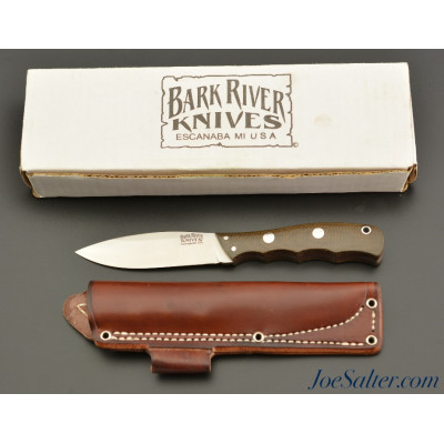 “Canadian Special” Bark River Knife 4” Drop Point Green Canvas Micarta