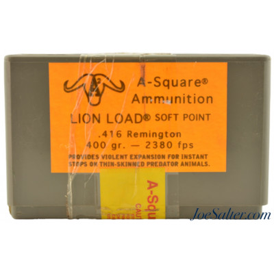 A-Square Ammunition Lion Loads SP .416 Rem. 400gr. 20