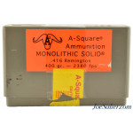 A-Square Ammunition Monolithic Solids .416 Remington 400gr. 20