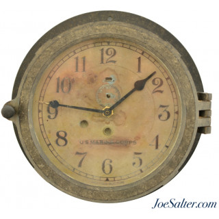 WWII USMC Bakelite Wall Clock, Chelsea Clock Co, Boston