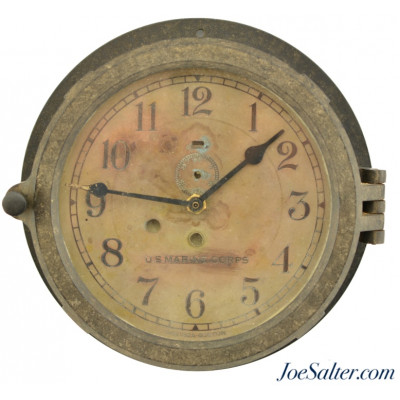 WWII USMC Bakelite Wall Clock, Chelsea Clock Co, Boston