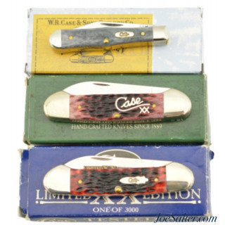 Lot of Three Case Pocket Knives Jack and Canoe NOS