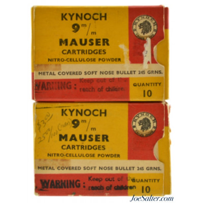 Kynoch 9 MM Mauser Cartridges 245gr. MCSN 20 Rounds