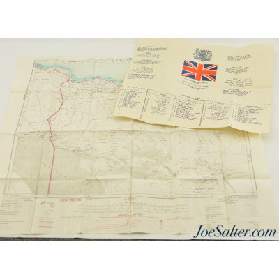 British Escape Silk Map of Cairo, Alexandria & Tobruk Operation Musketeer