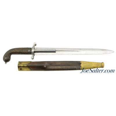 Belgian Double-Barrel Percussion Dagger Pistol with Scabbard