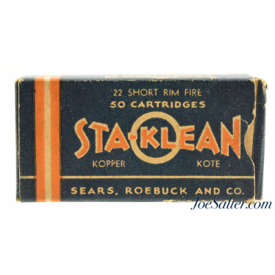  Full Box Sears Dark Blue STA-KLEAN 22 Short Ammo Kopper Kote