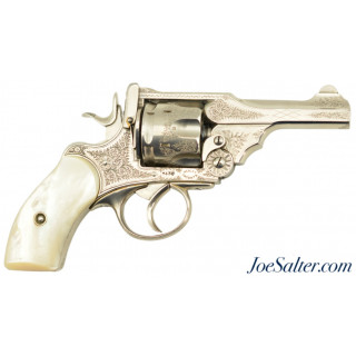 Engraved  Webley Mk. III .38 Revolver by Watson Bros w/ Pearl Grips