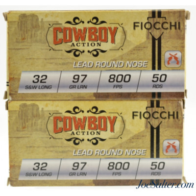 Fiocchi 32 S&W Long 97 Grain LRN Cowboy Action 100rds 32SWLL