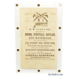 Original Pre-Civil War Gun Importer Advertisement A.W. Spies & Co. New York 