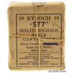  Excellent Sealed! Packet Kynoch 577 Snider Rifle Cartridges 480 Grain Bullets 10 Rds 