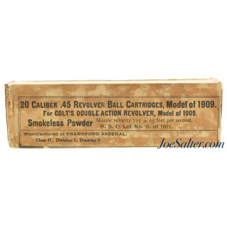 Sealed! 20 Round Packet 45 Long Colt Model 1909 Ammo Frankford Arsenal 