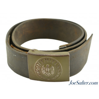 WWII German Heer Leather Belt/Buckle "Gott Mit Uns" 1941