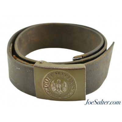 WWII German Heer Leather Belt/Buckle "Gott Mit Uns" 1941