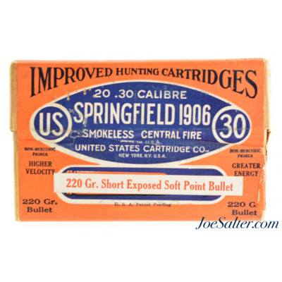  Excellent Sealed! US Cartridge Co. 30 Springfield 1906 Ammo 220 Gr. Short Exp SP