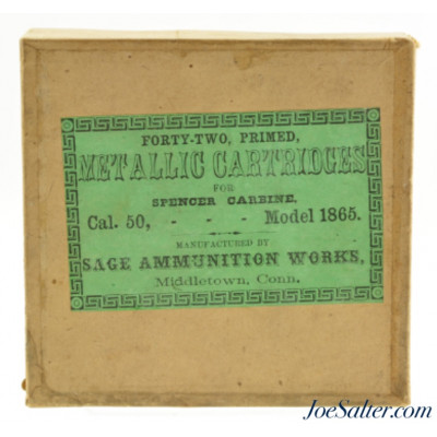 Excellent Full Box Sage 50 Caliber Spencer Carbine Ammo Model 1865