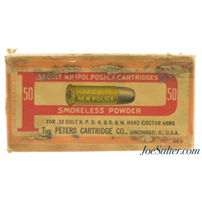 Full Box Peters 32 Colt New Police Ammunition 50 Rds Police Positive 