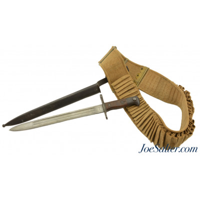 US Krag Jorgensen M1892 Bayonet Scabbard and Mills Bandoleer belt