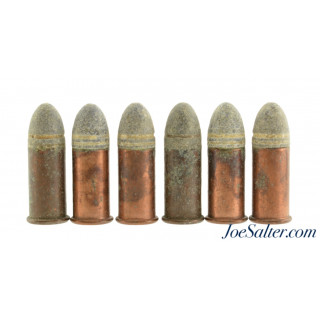 6 Loose Rounds of 38 Rim Fire “U” Head Stamp Ammo Black Powder 38 RF
