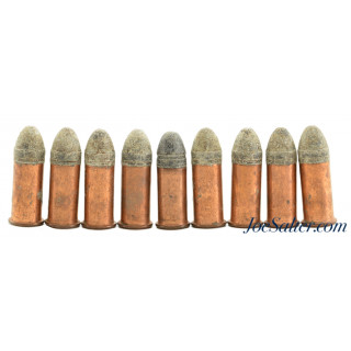Lot of 9 Loose Rounds of 38 Rim Fire “US” Head Stamp Ammo Black Powder 38 RF 