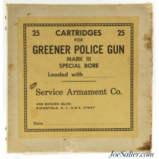 Rare Greener Police Gun MK III Cartridges/Box 25rnds