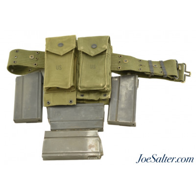 4 USGI M-14 Magazines with M1961 Pouches/Belt