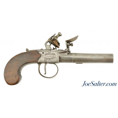 British Iron-Frame Flintlock Turn-Off Pistol by Girdler