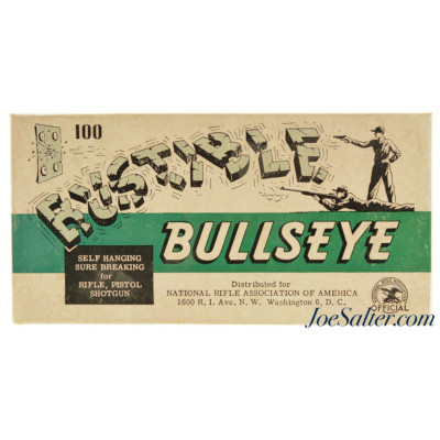 Scarce Full Box NRA Bustible Bullseyes Clay Targets W/Paperwork