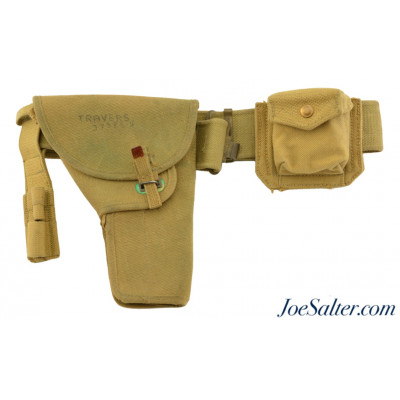 WWII Canadian Inglis-Browning Hi-Power Belt and Holster Rig Web Gear Canvas