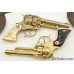 Set of Hubley "Texan JR" GOLD Die-Cast Cap Pistols/Holster Rig