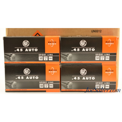 RWS Sport Line Match Grade 45 ACP Ammo 700 Rnds