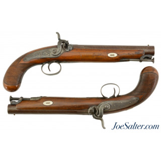 Pair of Unmarked British Percussion Traveling Pistols