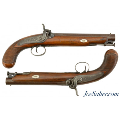 Pair of Unmarked British Percussion Traveling Pistols